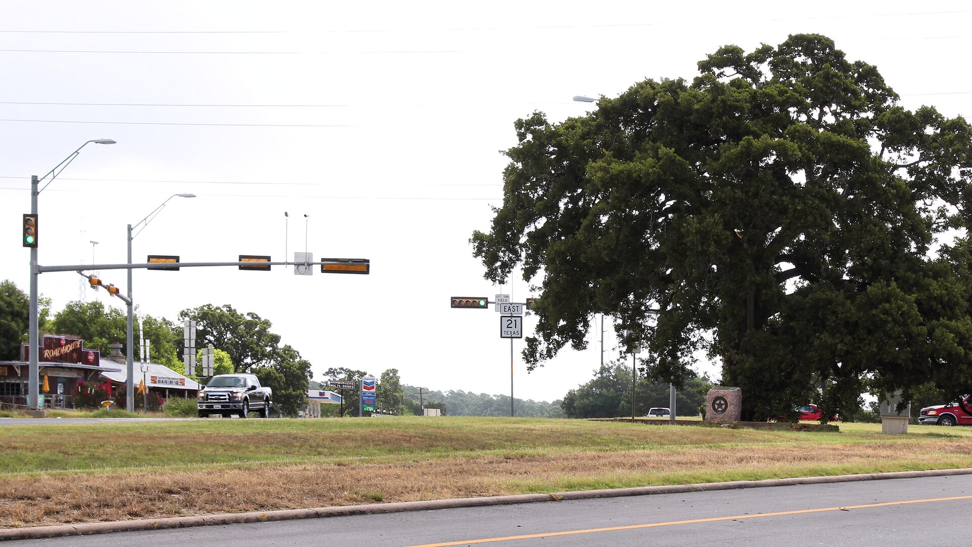 Highway 21 corridor through Bastrop County near Cedar Creek