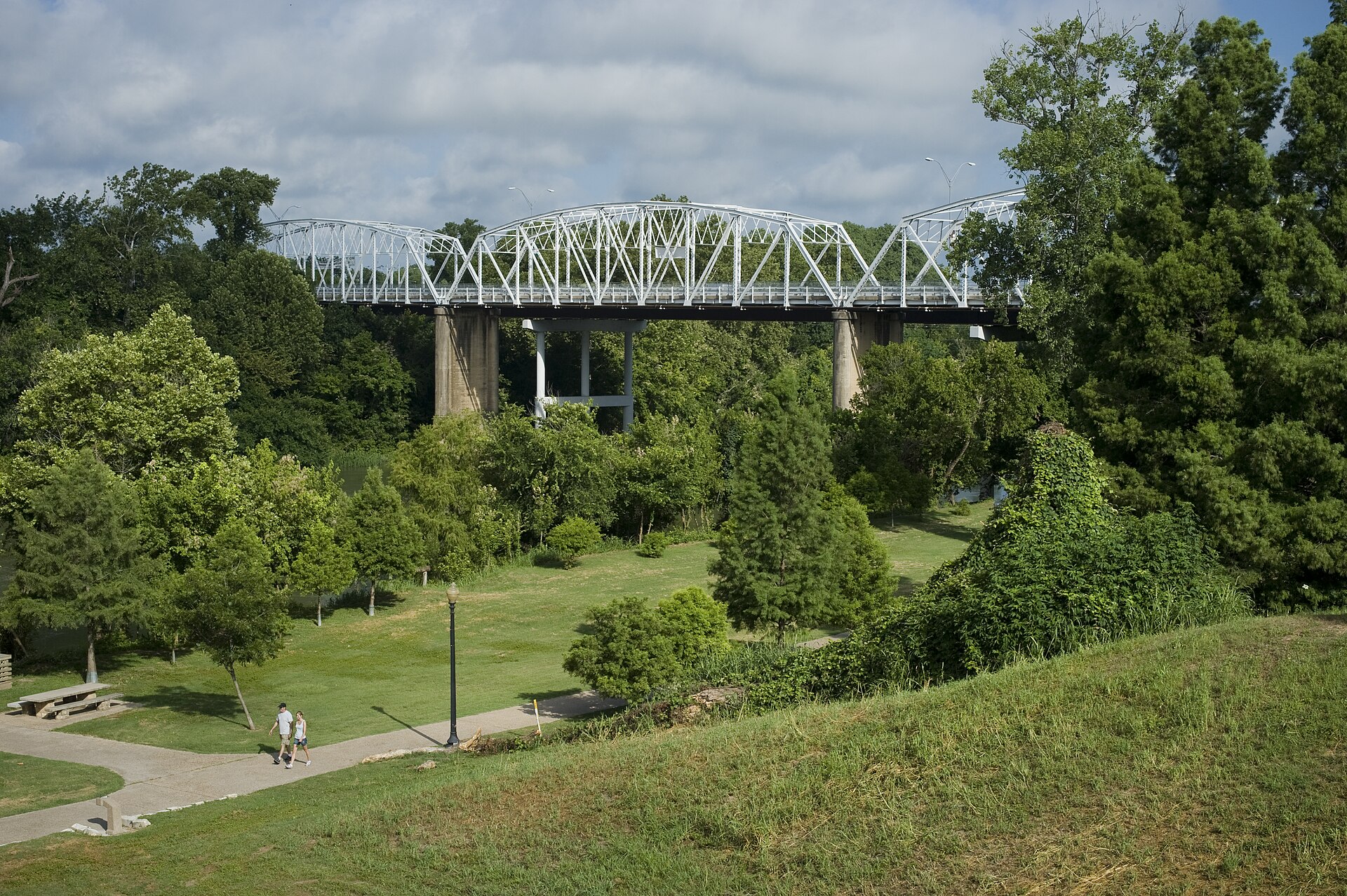 Scenic overlook toward downtown Bastrop and the Colorado River
